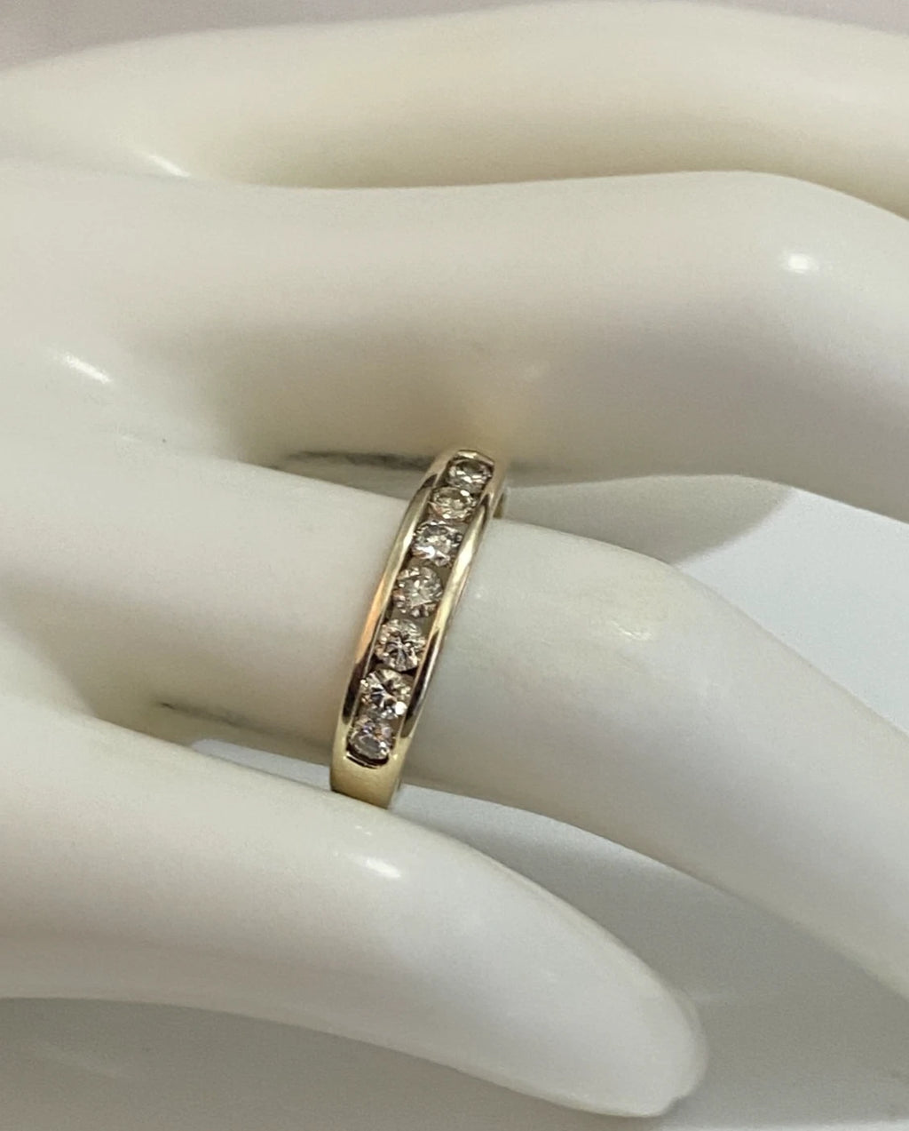 9K Yellow Gold & 0.50CT Diamond Eternity Channel Set Ring Size O (US 7.15)