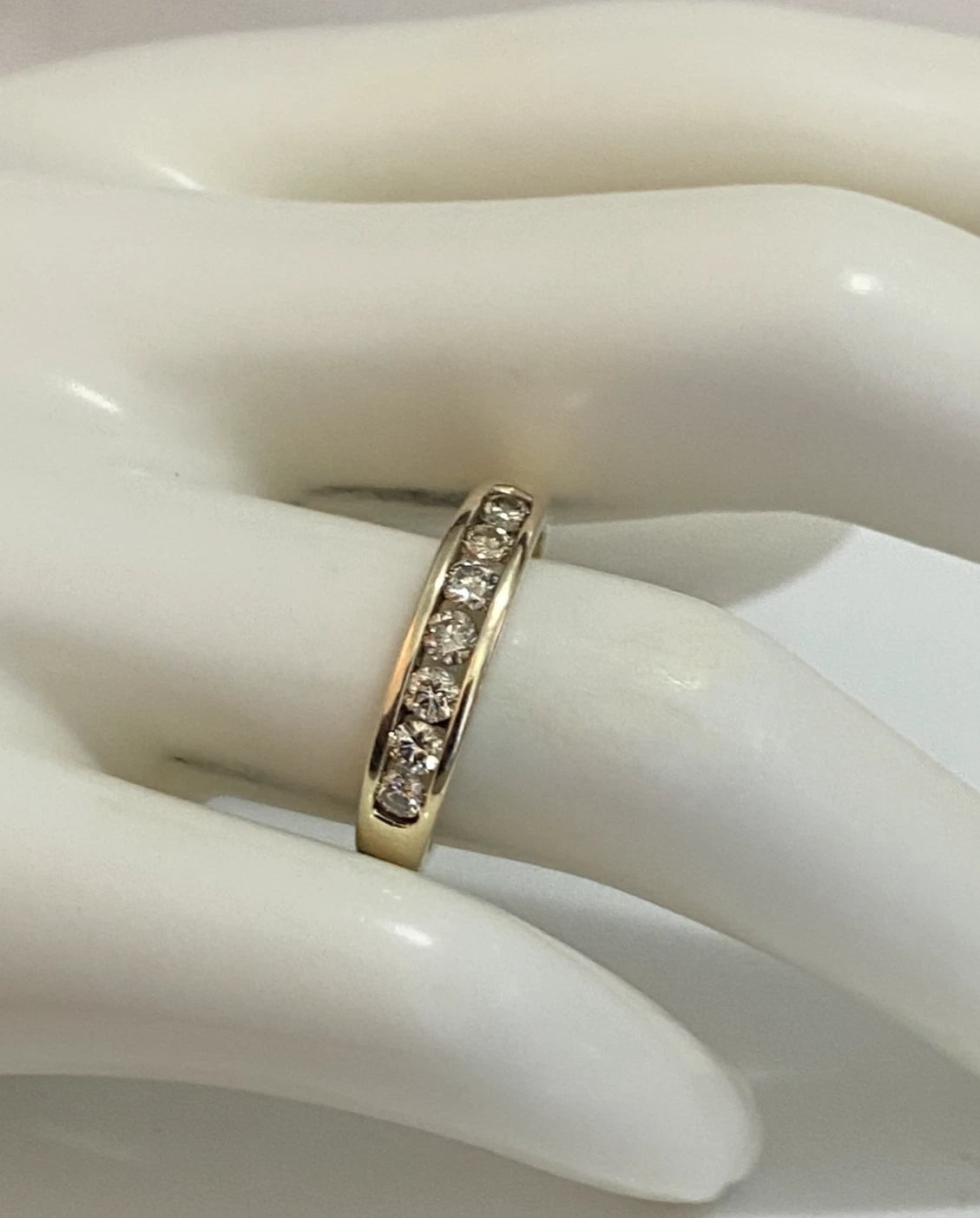 9K Yellow Gold & 0.50CT Diamond Eternity Channel Set Ring Size O (US 7.15)