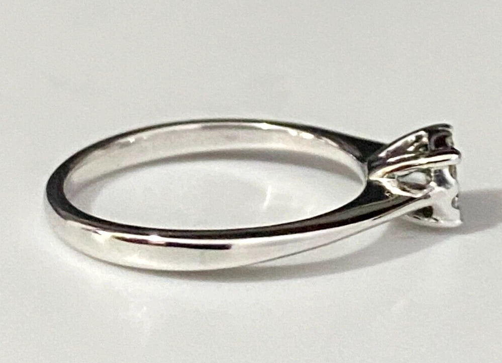 9K White Gold & 0.15CT Diamond Engagement Ring Size K 1/2 - 5 3/8