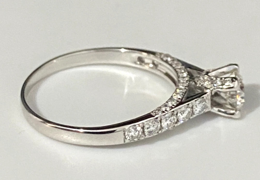 10K White Gold and 0.75CT Diamond Engagement Ring Size L - 5 1/2