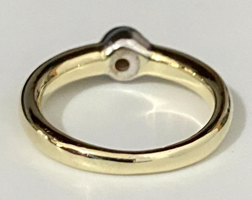 9K Yellow Gold & Cubic Zirconia Solitaire Ring Size O - 7