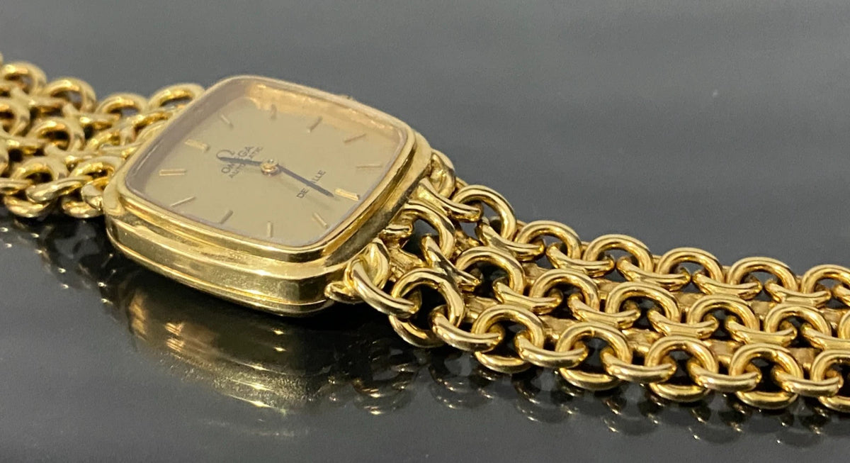 18K Solid Yellow Gold Bracelet & Case Automatic OMEGA Wristwatch