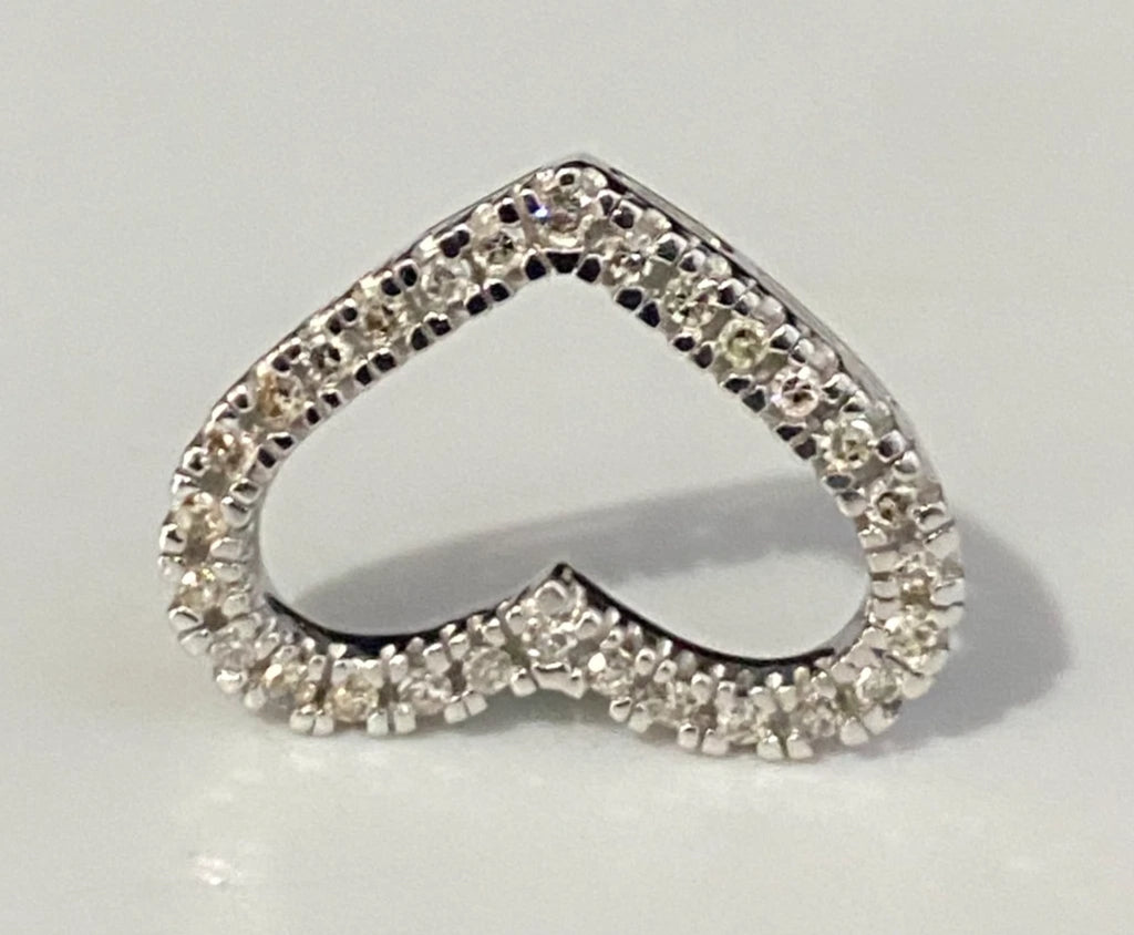 9K White Gold & 0.25CT Diamond Heart Pendant