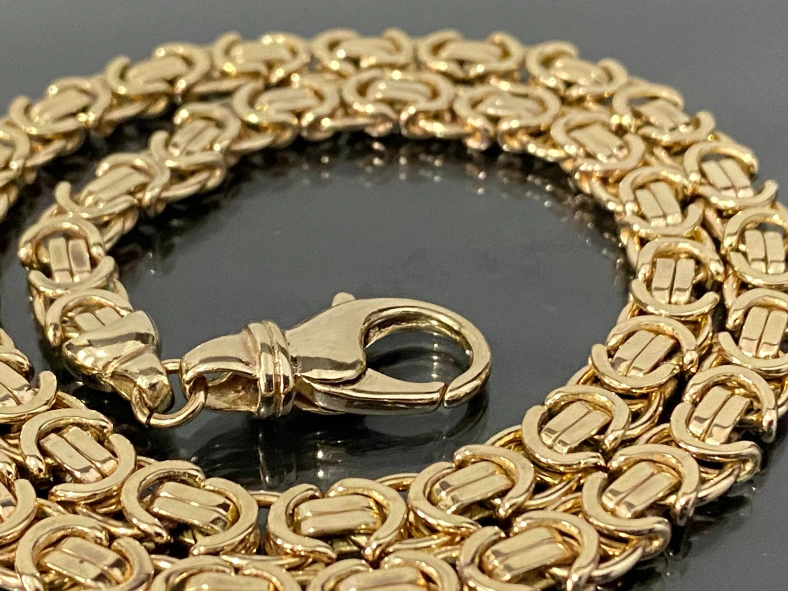 9K Yellow Gold Byzantine Link Chain Necklace