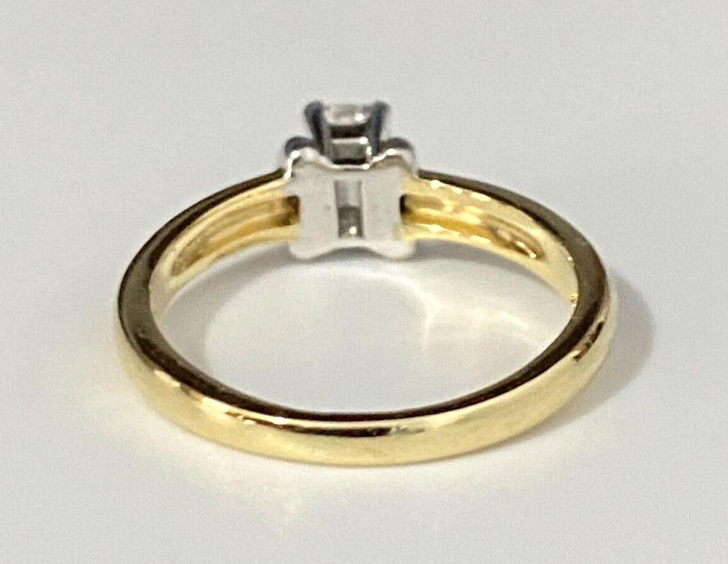 18K Yellow Gold & 0.50CT Emerald Diamond Engagement Ring Size L 1/2 - 5 7/8