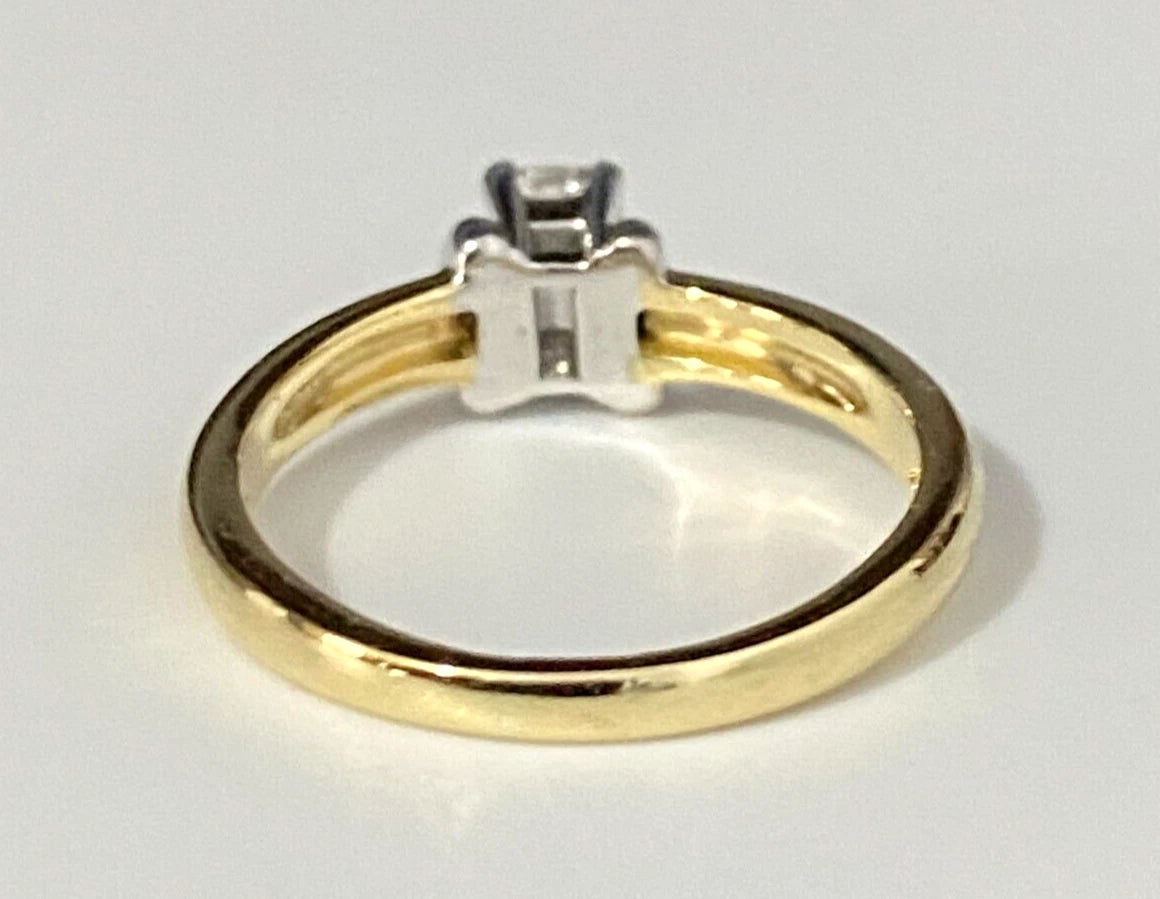 18K Yellow Gold & 0.50CT Emerald Diamond Engagement Ring Size L 1/2 - 5 7/8