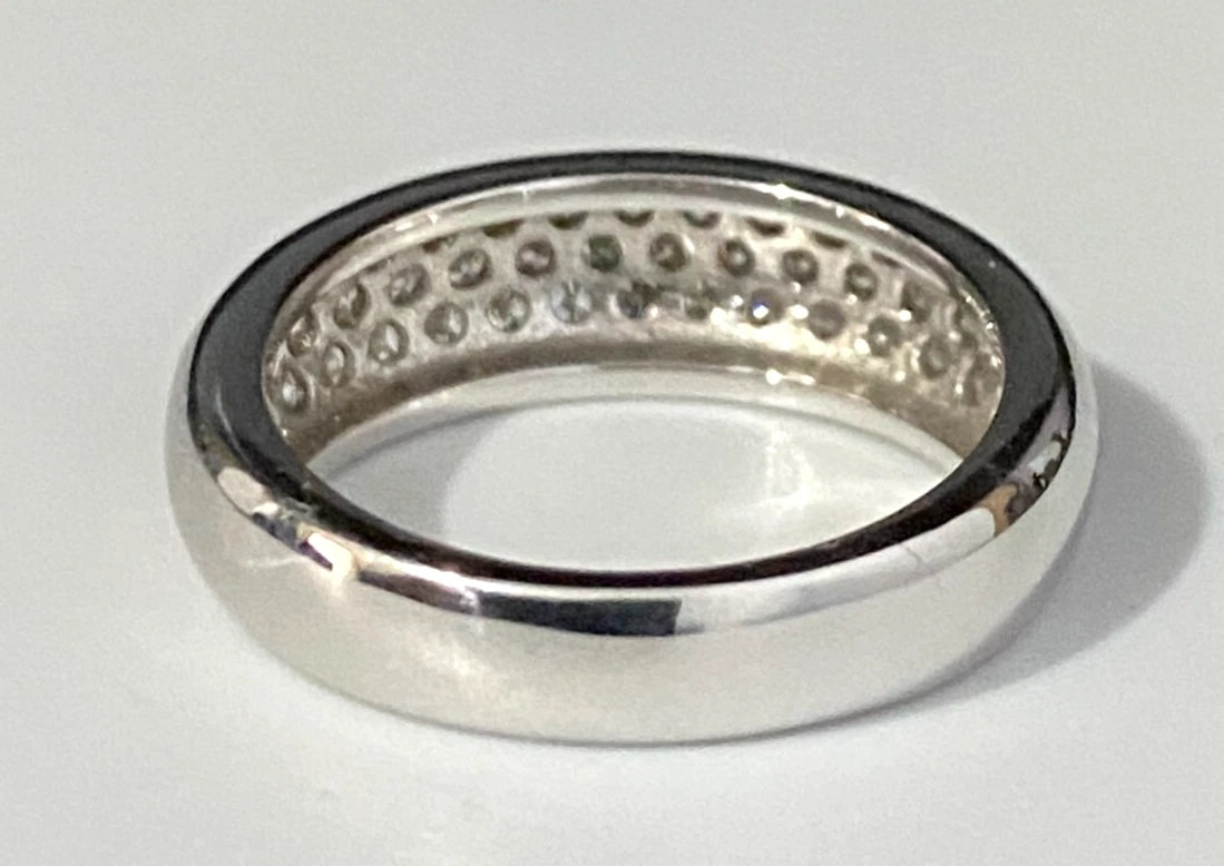14K White Gold & 0.45CT Diamond Pave Anniversary Ring Size J - 4 5/8