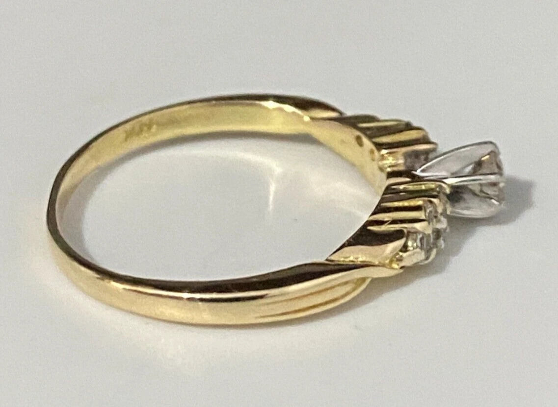 14K Yellow Gold & 0.30CT Diamond Engagement Ring Size P 1/2 - 7 3/4