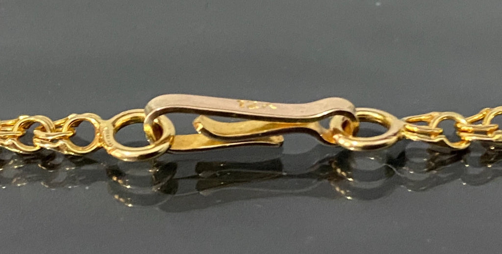 Vintage 12K Yellow Gold Chino Link Chain Necklace 46cm Long