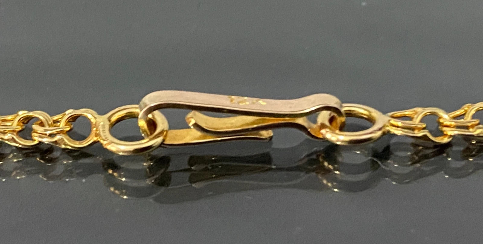 Vintage 12K Yellow Gold Chino Link Chain Necklace 46cm Long