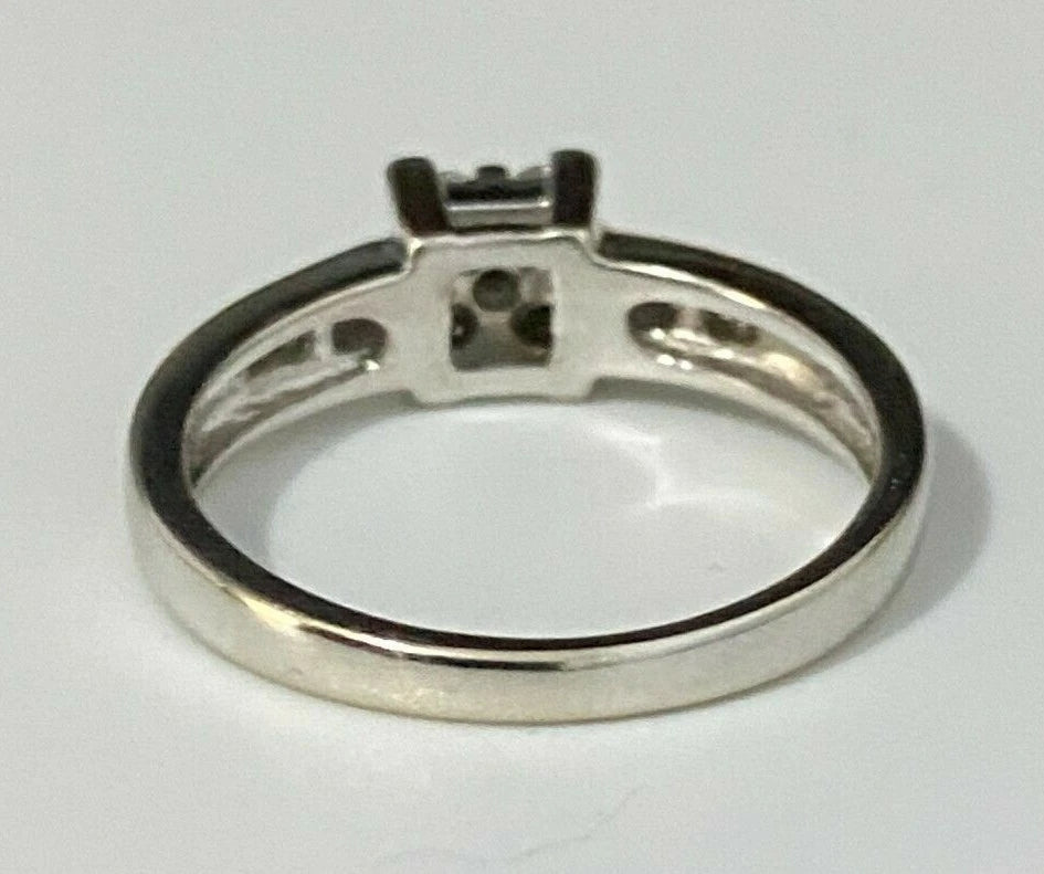 18K White Gold & 0.23CT Diamond Engagement Ring Size M - 6