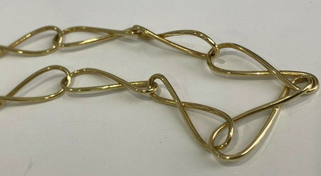 Italian 14K Yellow Gold & Mother of Pearl Chain Necklace