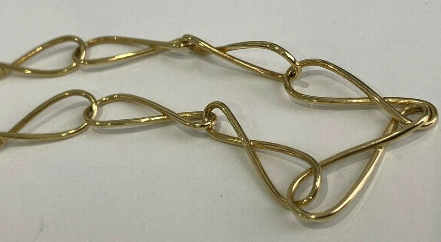 Italian 14K Yellow Gold & Mother of Pearl Chain Necklace