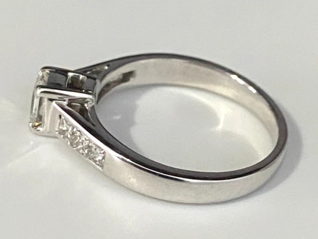 18K White Gold & 0.75CT Diamond Engagement Ring Size L - 5 3/4
