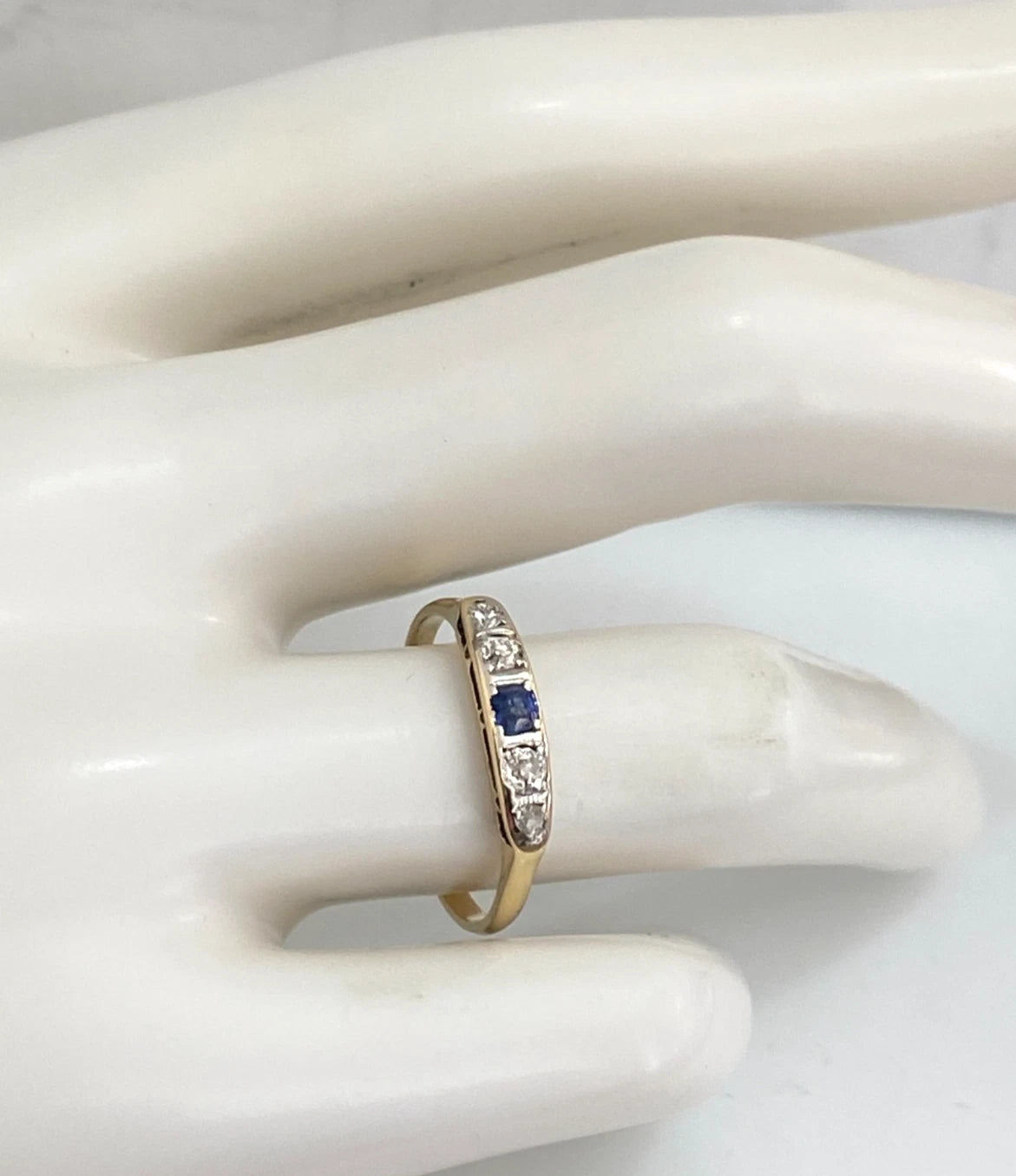 Antique 18ct Yellow Gold & Platinum Diamond Ring Size M 1/2 (US 6.5)