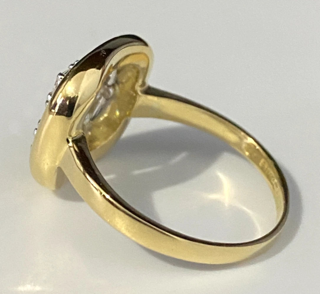 18K Yellow Gold & 0.70CT Diamond Cluster Ring Size Q - 8 1/4