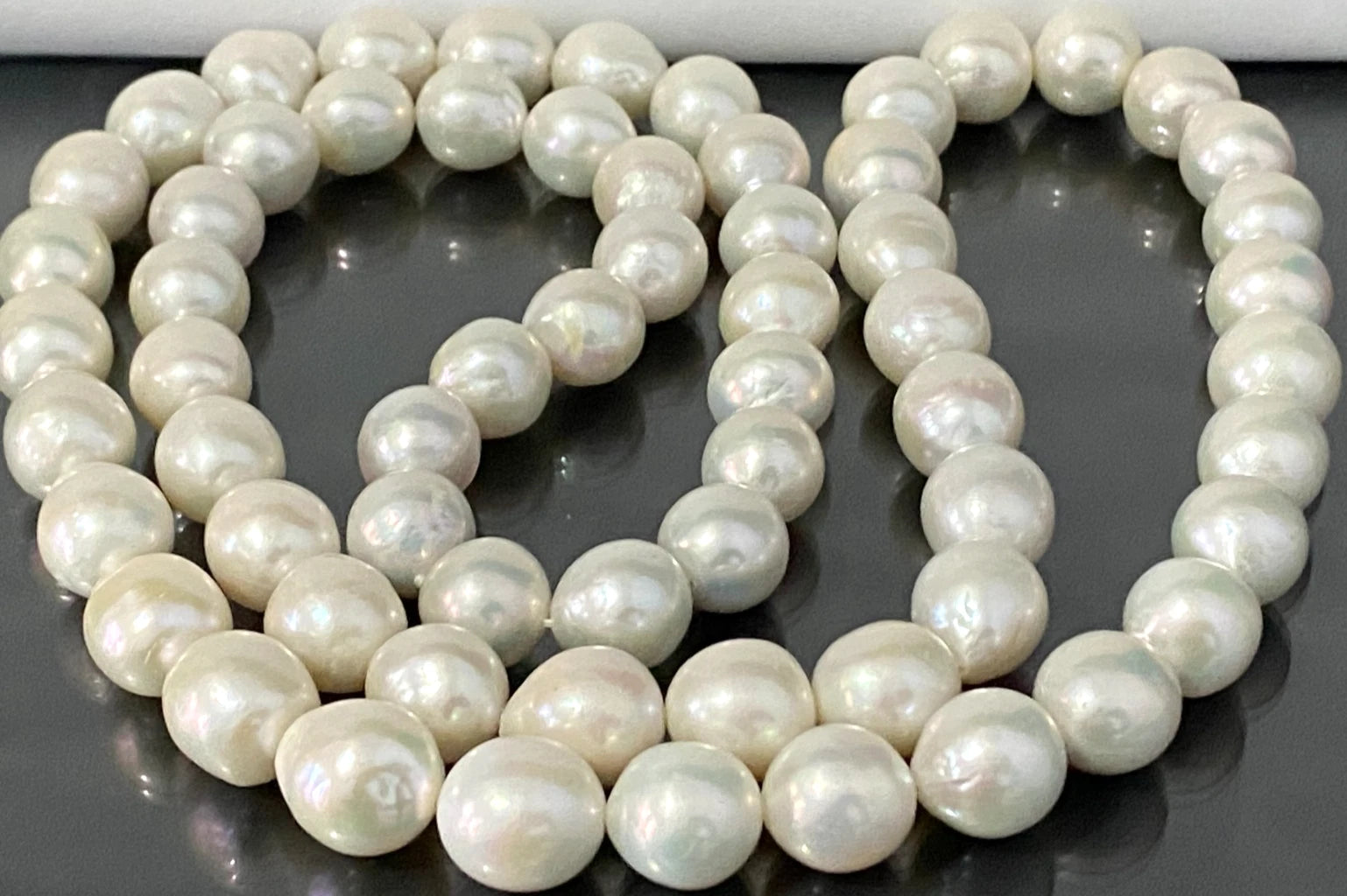 Large White Pearl Single-Strand Necklace 84cm Long 12 - 13mm