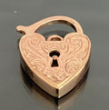 9ct Rose Gold Heart Engraved Padlock Clasp / pendant