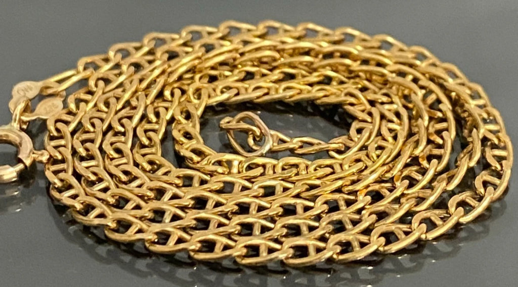 9K Yellow Gold Anchor Link Chain Necklace - 45.0cm Long