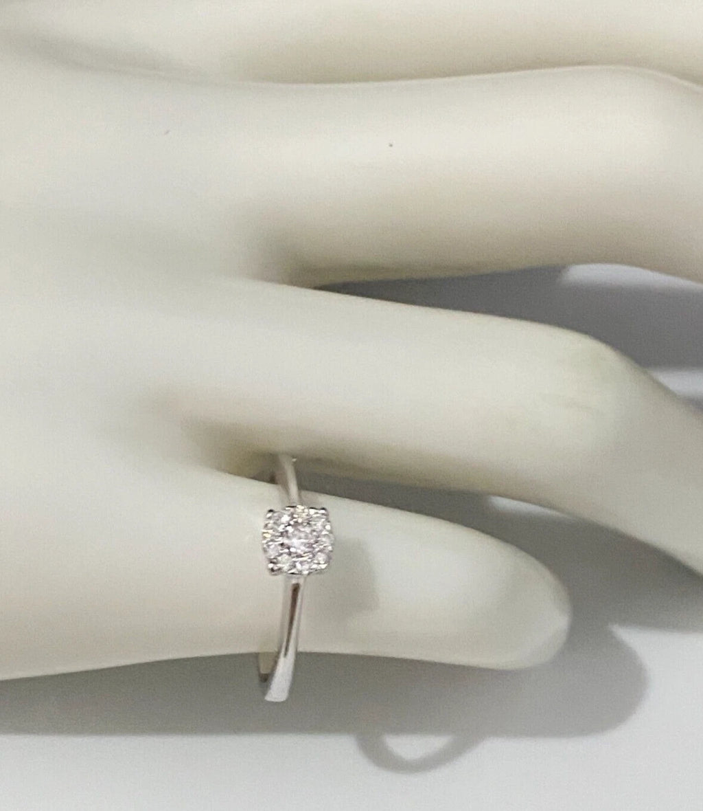 9K White Gold & 0.15CT Diamond Engagement Ring Size K 1/2 - 5 3/8