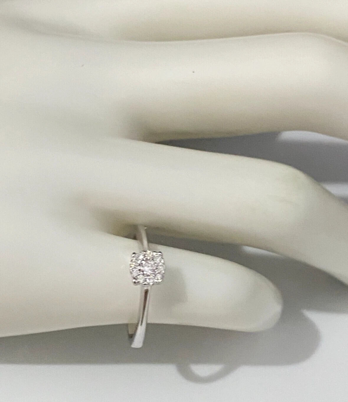 9K White Gold & 0.15CT Diamond Engagement Ring Size K 1/2 - 5 3/8