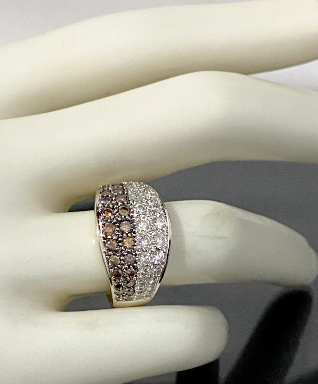 18K Yellow Gold & 1.20CT Diamond Pave Set Dress Ring Size N 1/2 - 6 3/4