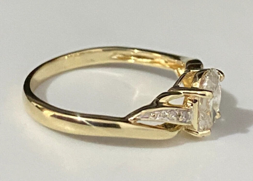 9K Yellow Gold & 1.0CT Diamond Single Stone Ring Size O - 7