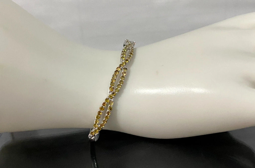 9K White Gold & 2.14CT Sphene Pave Set Bangle