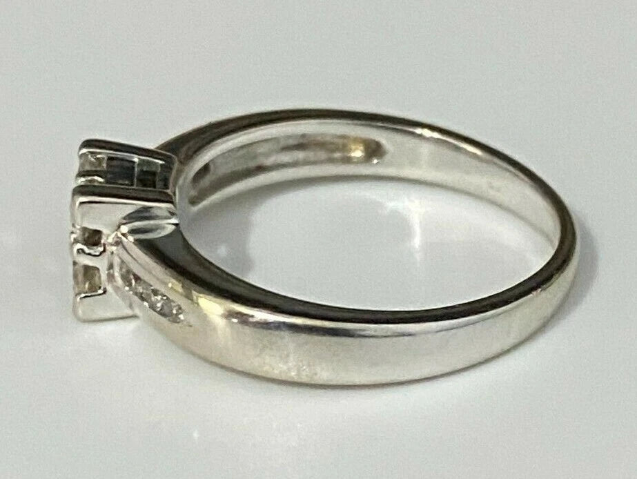 18K White Gold & 0.23CT Diamond Engagement Ring Size M - 6