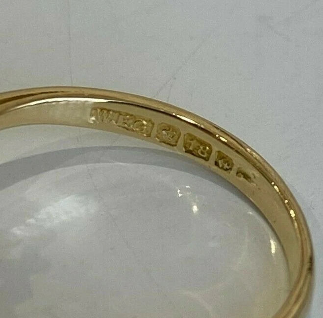 18K Yellow Gold W/ Sapphire & Diamond Flower Ring Size L 1/4 - 5 3/4