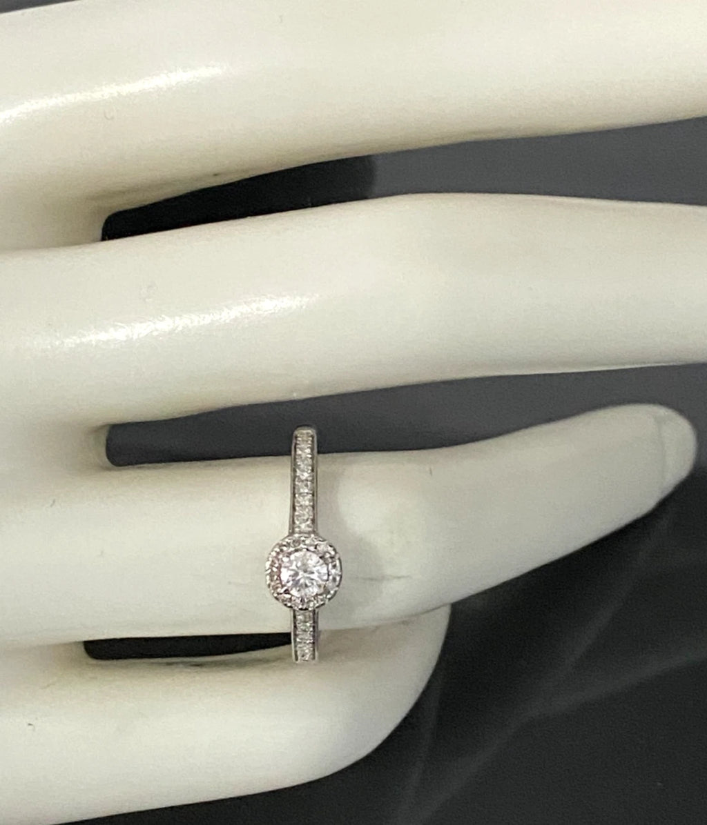 9K White Gold & 0.33CT Diamond Engagement Ring Size L 1/2 - 6