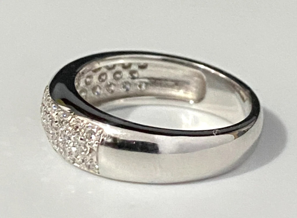 14K White Gold & 0.45CT Diamond Pave Anniversary Ring Size J - 4 5/8