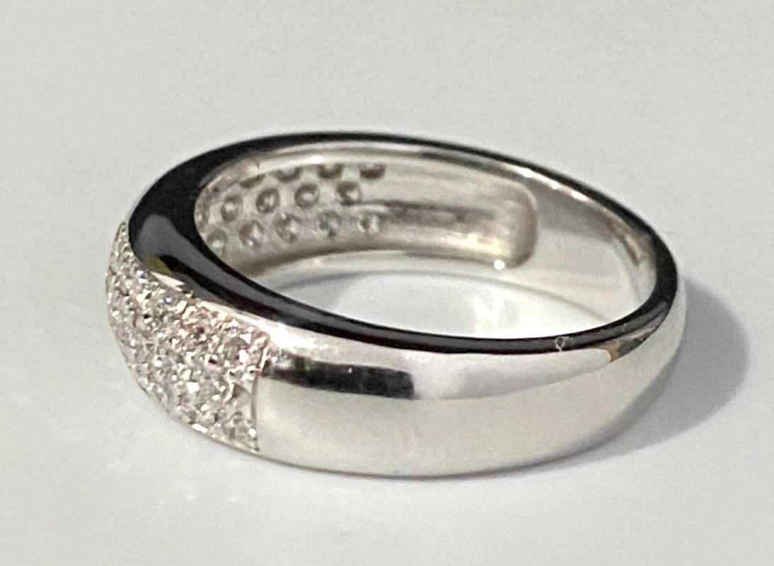 14K White Gold & 0.45CT Diamond Pave Anniversary Ring Size J - 4 5/8