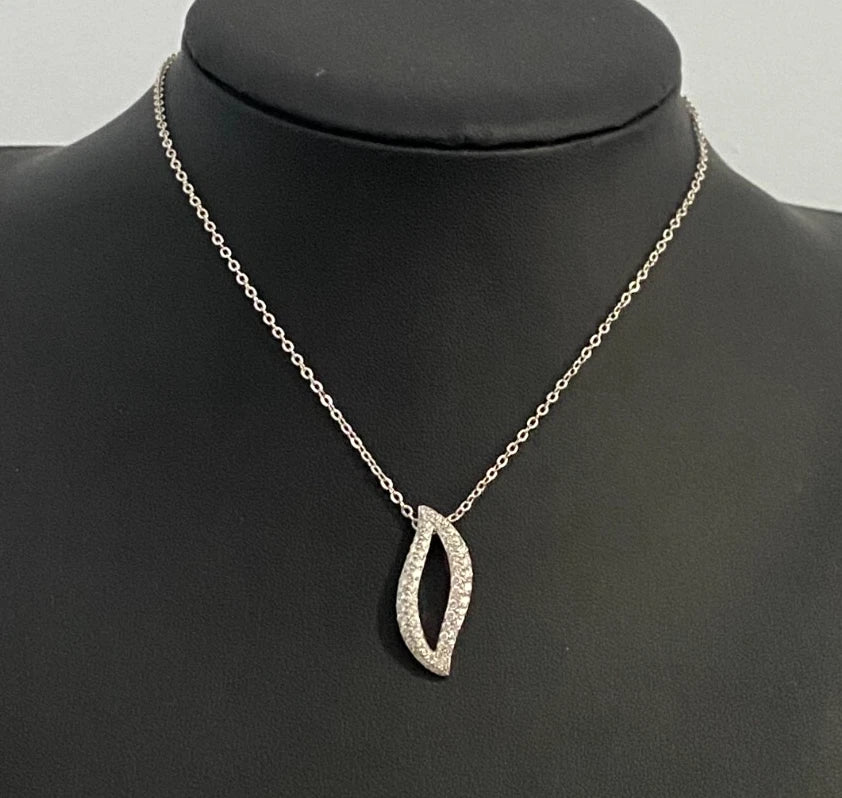14K White Gold W/ 1.00CT Brilliant Diamond Drop Pendant