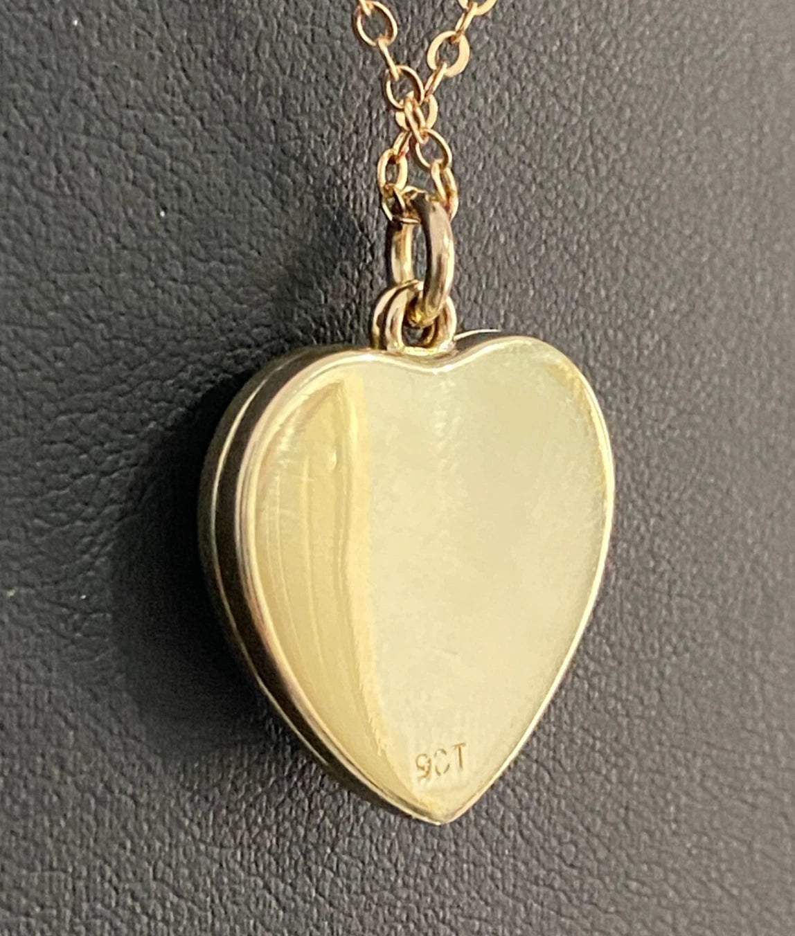 Antique 9K Yellow Gold Eastern Star Heart Locket Pendant
