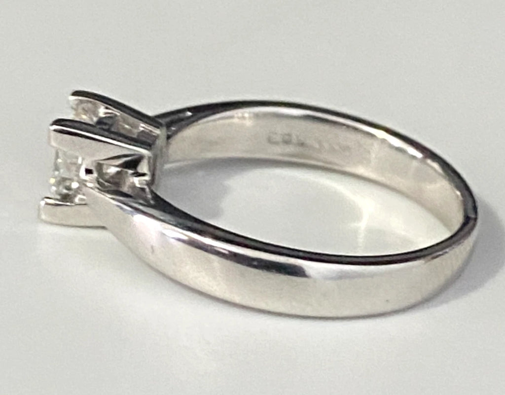 18K White Gold & 0.42CT Diamond Engagement Ring Size J - 4 3/4