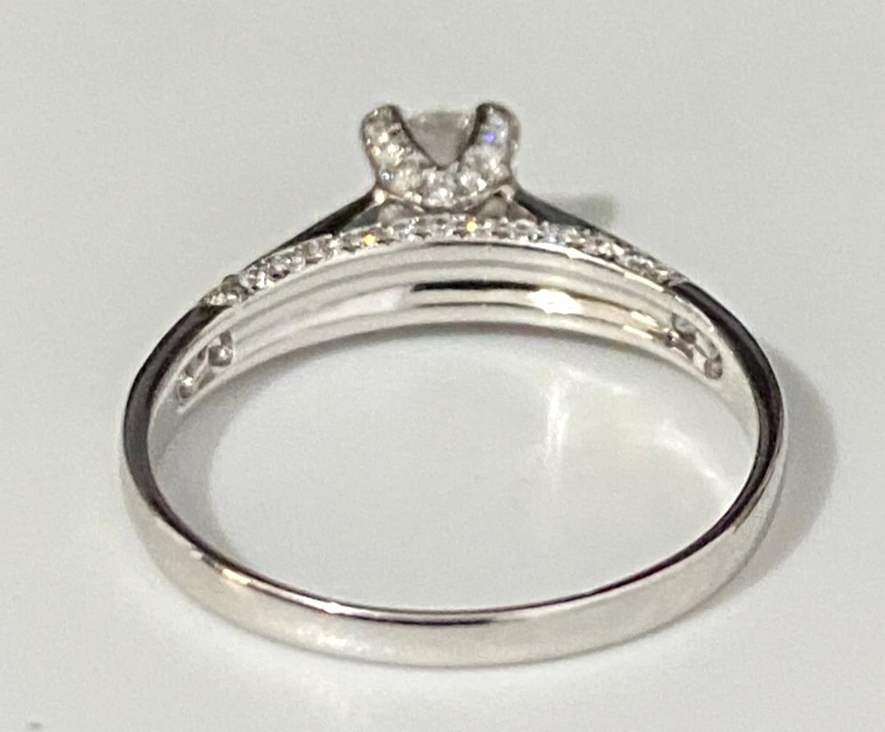 10K White Gold and 0.75CT Diamond Engagement Ring Size L - 5 1/2