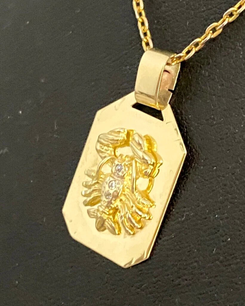 14K Yellow Gold Scorpio Zodiac Sign Pendant