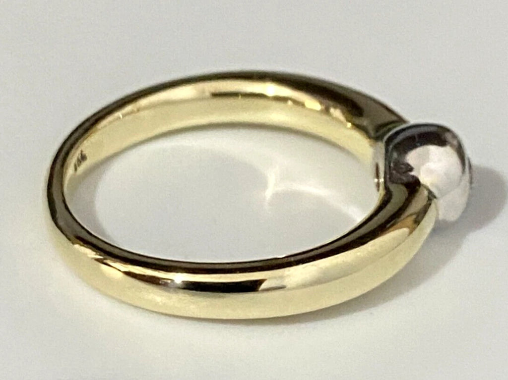 9K Yellow Gold & Cubic Zirconia Solitaire Ring Size O - 7