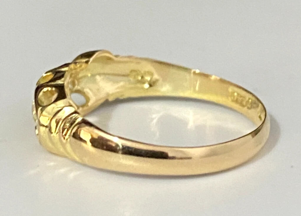 Antique 18K Yellow Gold & Rose Cut Diamond Ring C1919 Size L 1/2 - 6