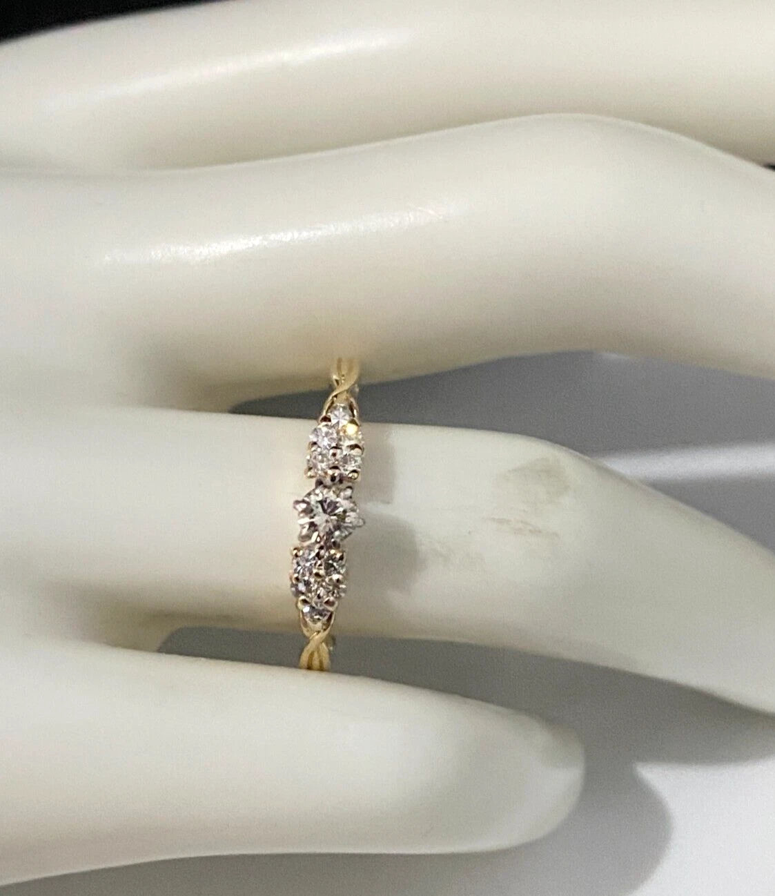 14K Yellow Gold & 0.30CT Diamond Engagement Ring Size P 1/2 - 7 3/4