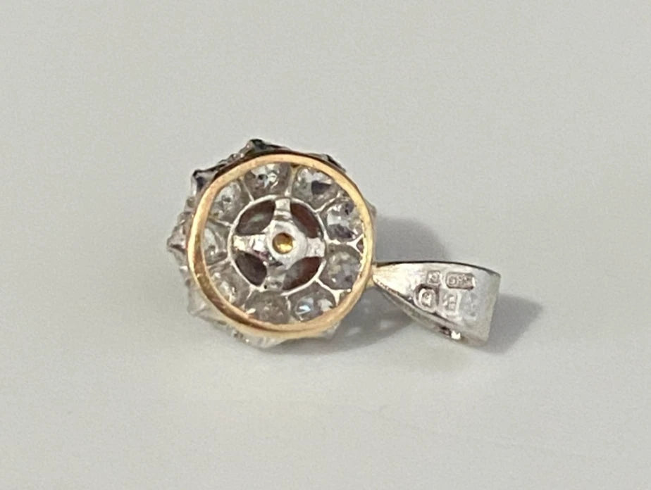 14K White Gold W/ Pearl & Diamond Pendant