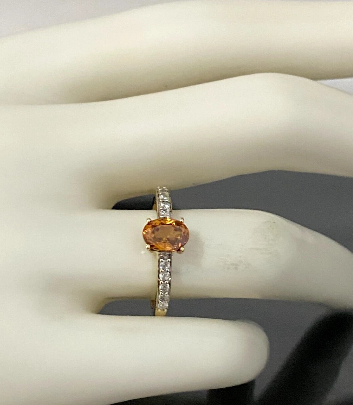 9K Yellow Gold & 1.47CT Natural Zircon Ring Size N 1/2 - 6 3/4