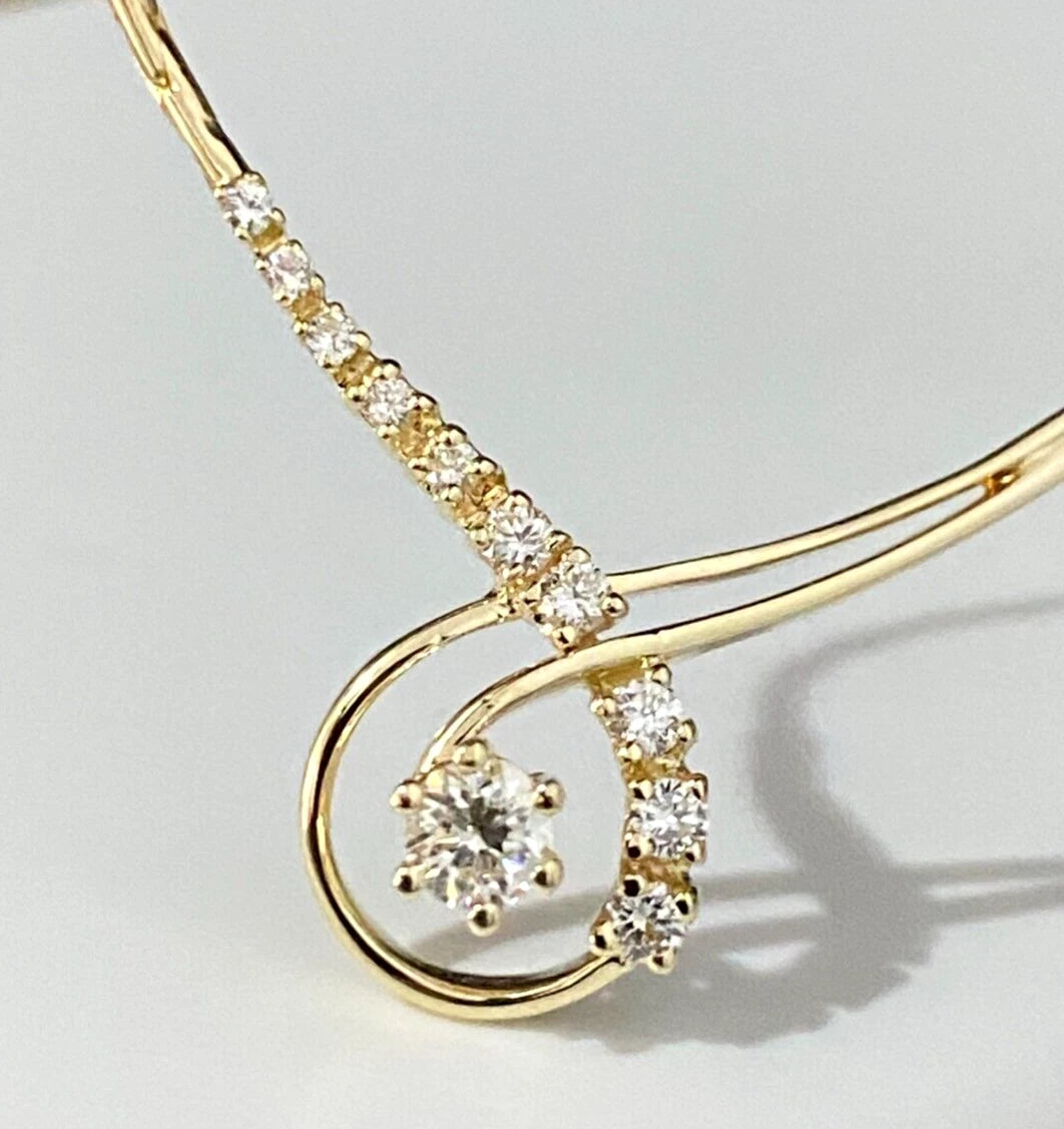 14K Yellow Gold & 0.50CT Diamond Necklace 41cm Long