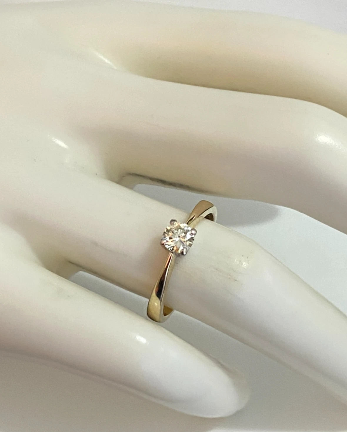 9K Yellow Gold & 0.33CT Diamond Solitaire Engagement Ring - Size M (US 6.25)
