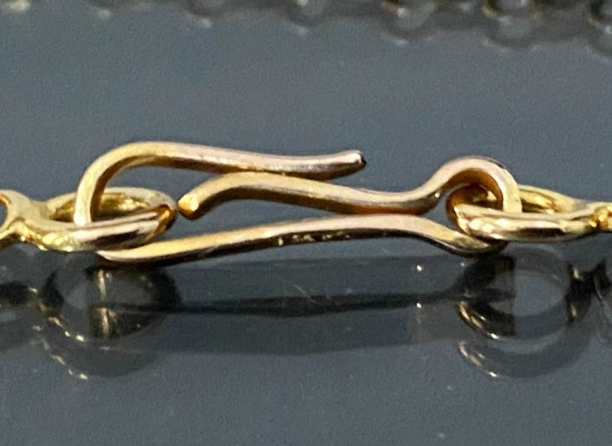 Vintage 12K Yellow Gold Chino Link Chain Necklace 46cm Long