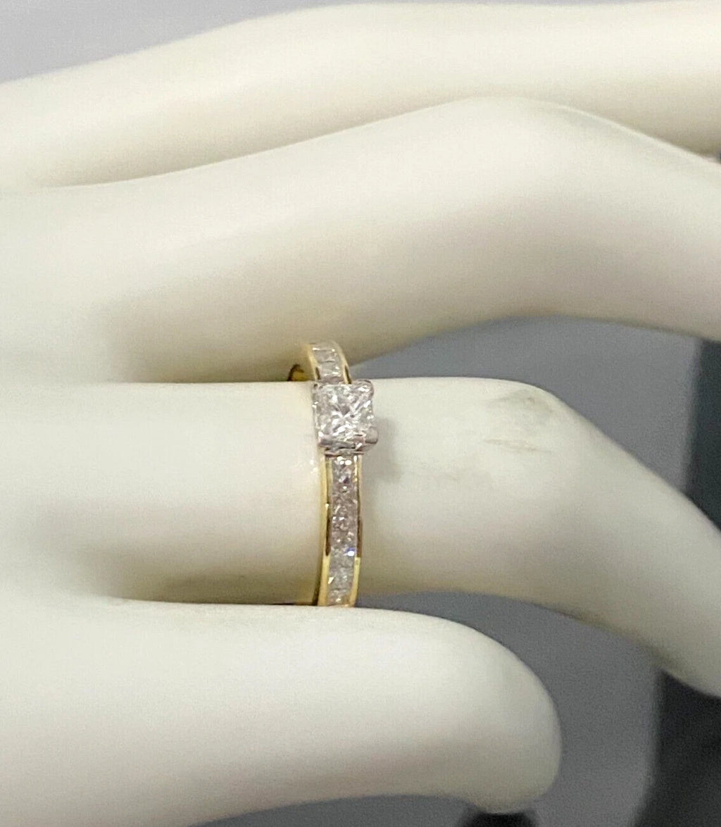 18K Yellow Gold & 0.75CT Diamond Engagement Ring Size M 1/2 - 6 1/4