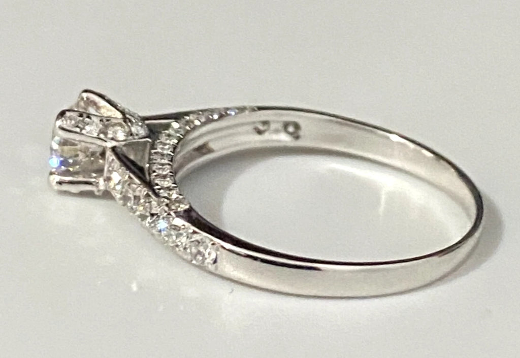 10K White Gold and 0.75CT Diamond Engagement Ring Size L - 5 1/2