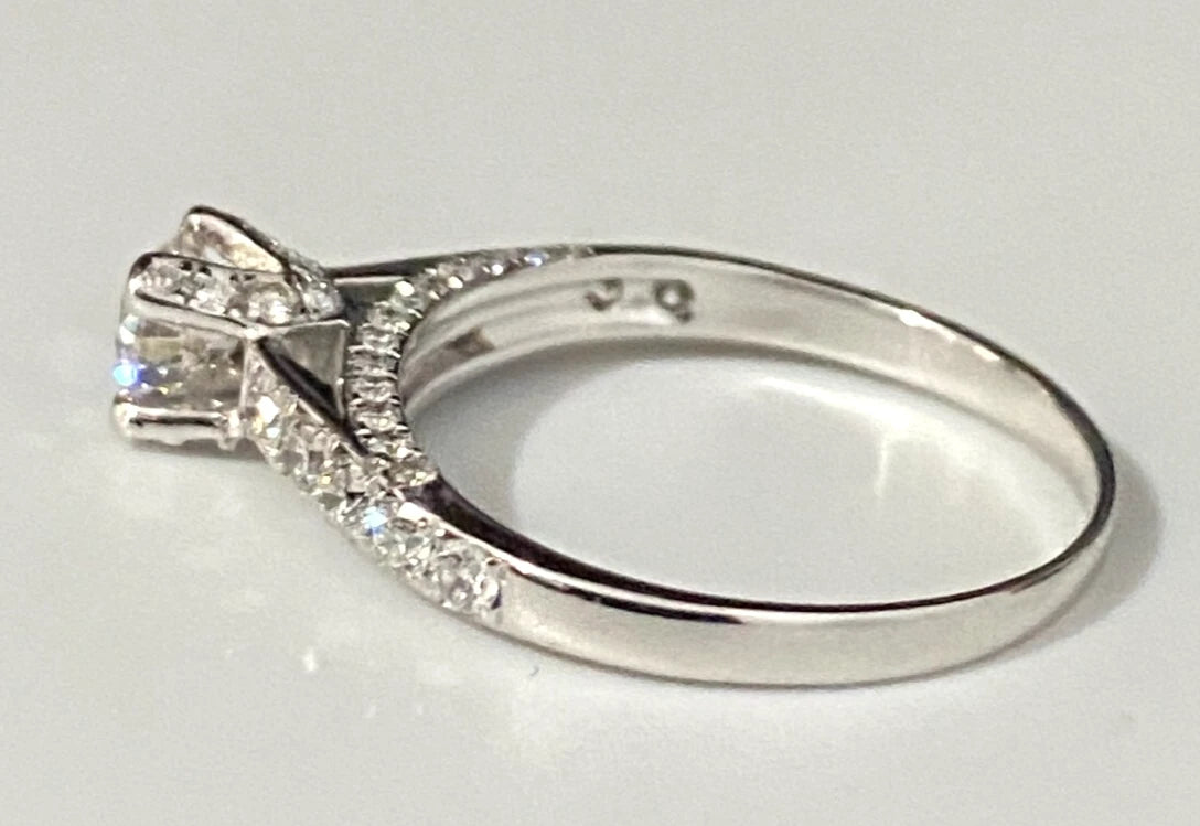 10K White Gold and 0.75CT Diamond Engagement Ring Size L - 5 1/2