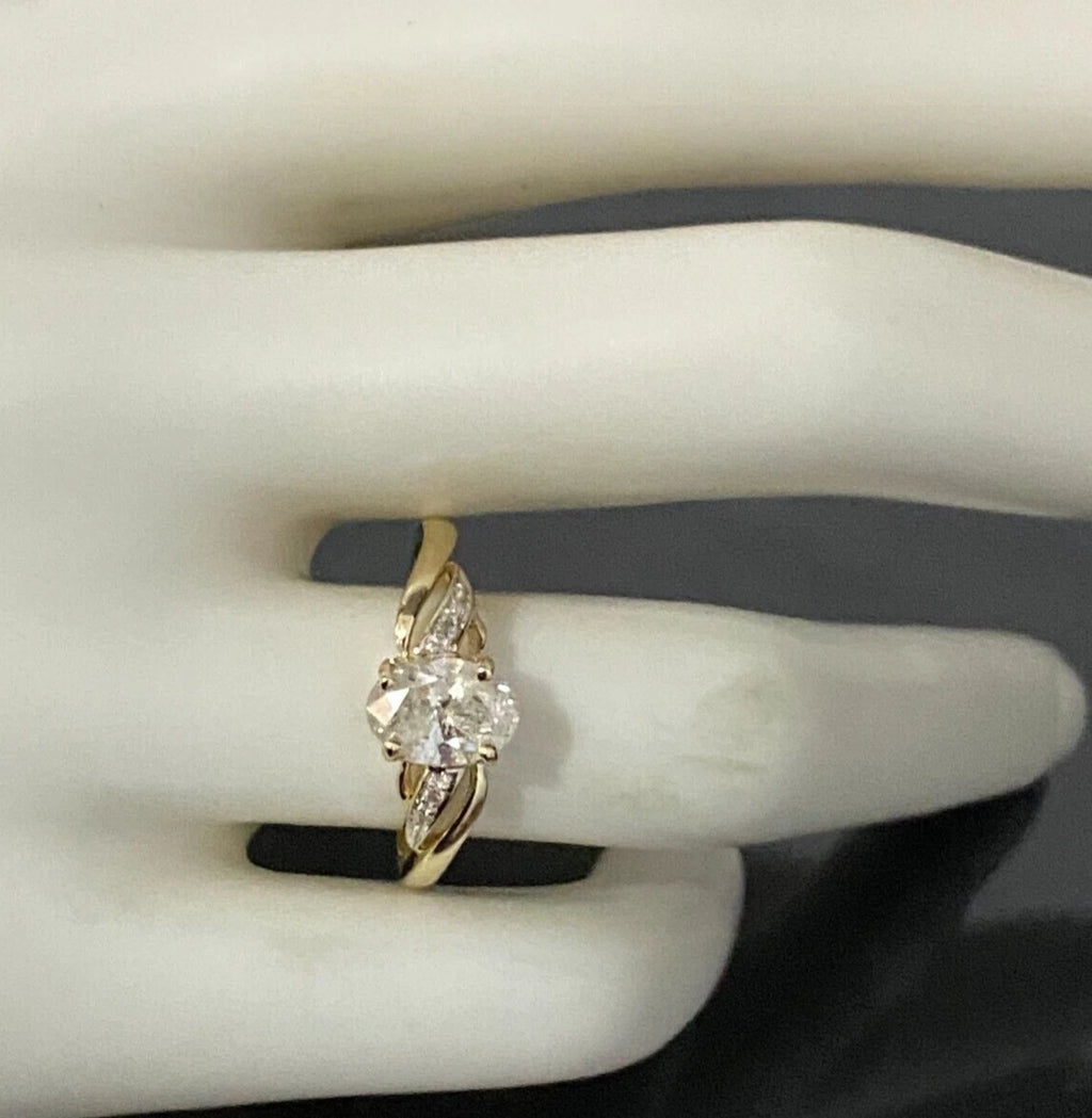 9K Yellow Gold & 1.0CT Diamond Single Stone Ring Size O - 7